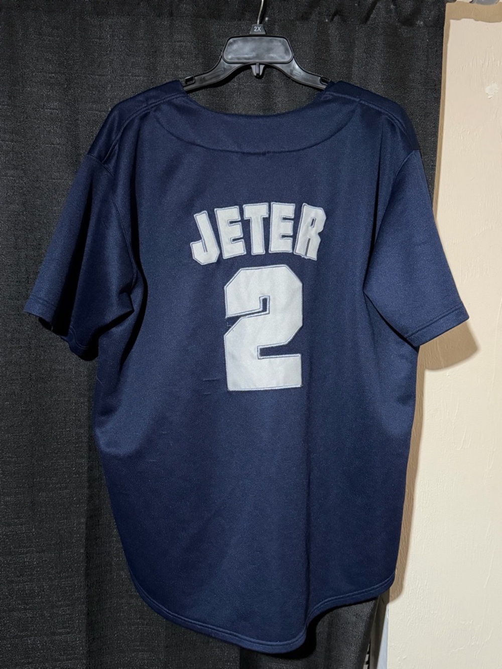 TrueFan New York Yankees Derek Jeter Button Up Stitch Jersey #2 Blue Size XL - Picture 2 of 4